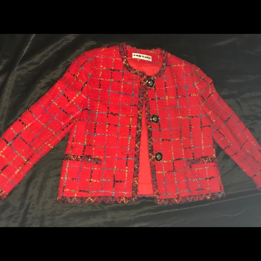 Vintage red David Hayes woman’s blazer